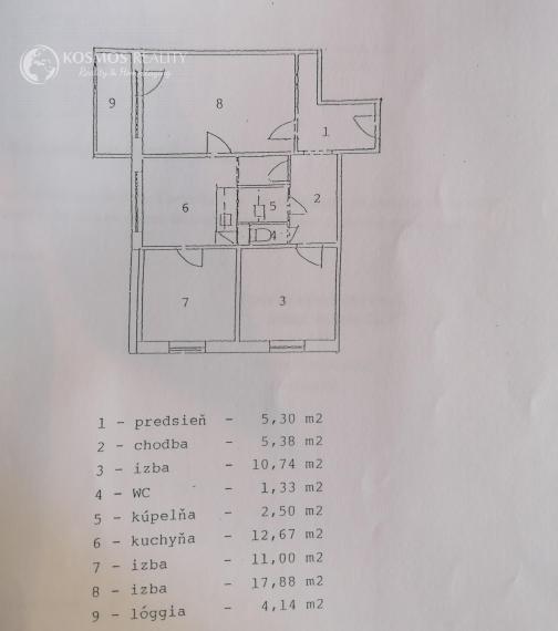 Na predaj 3-izbový byt po staršej rekonštrukcii v širšom centre Košíc, Karpatská ulica