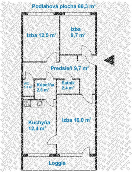 Na predaj 3-izbový byt na ulici Košťova, Košice - Juh