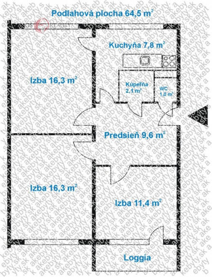 Na predaj 3-izbový byt Košice - Terasa, ul. Slobody