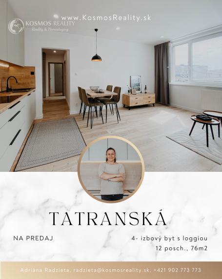 Predám novozrekonštruovaný 4i (3,5i) byt, Tatranská ul., Košice