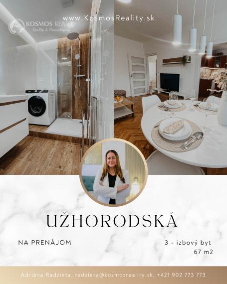 REZERVOVANE PRENÁJOM 3i byt Užhorodská č. 31