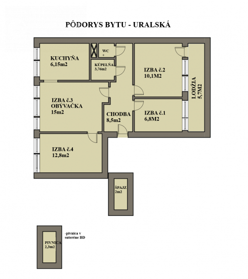 REZERVOVANÉ - Na predaj 4 izbový byt, Uralská, Košice