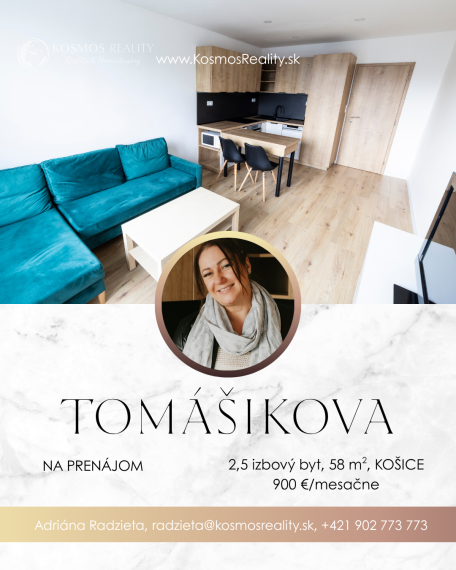 Na PRENÁJOM menší 3i byt na ul Tomášikova