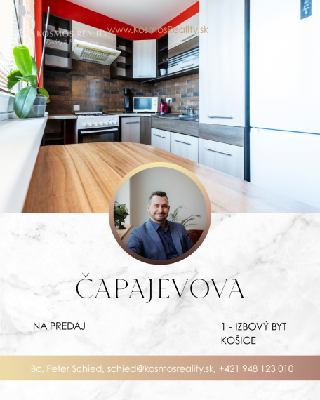 REZERVOVANÉ!!! 1-izbový byt na predaj – Čapajevova ulica, Košice – Západ