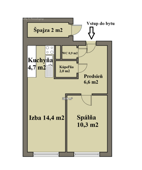 Na prenájom 2 izbový byt, Čingovská, Košice-Nad jazerom
