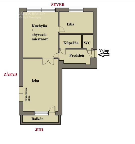 2,5 i byt, Národná trieda, nová rekonštrukcia, Košice-Sever
