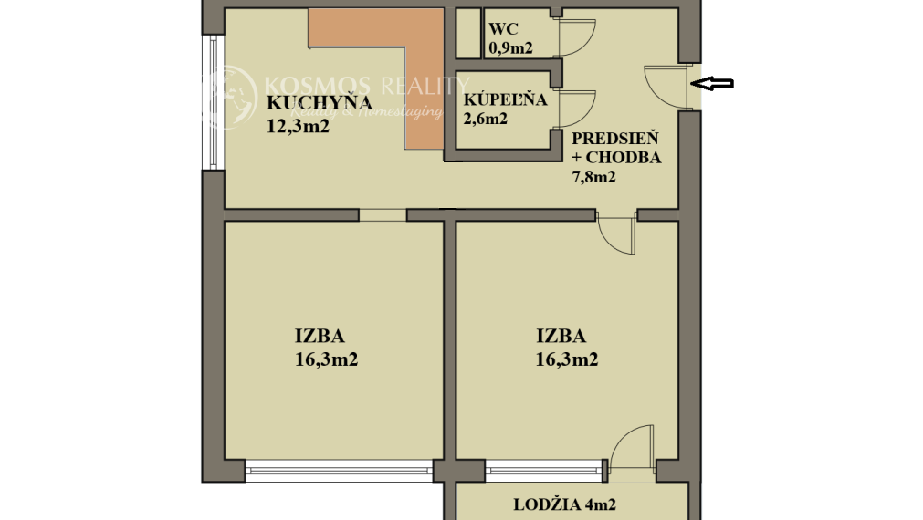 REZERVOVANÉ - Na predaj 2 izbový, lodžia, 58m2, Jegorovovo nám., Košice