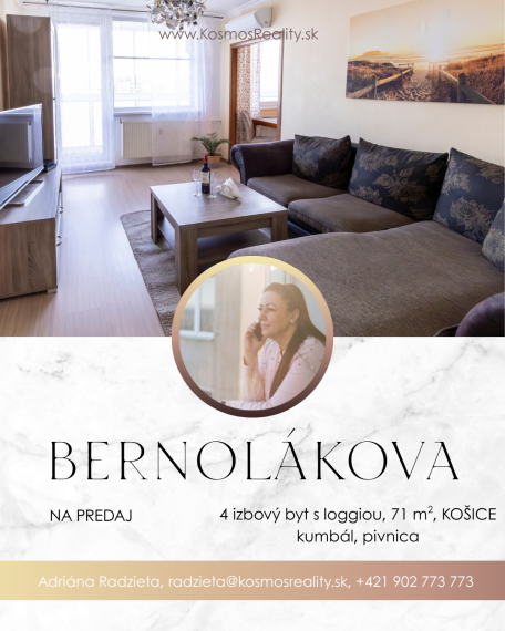 Na predaj 4i byt Bernolákova ulica