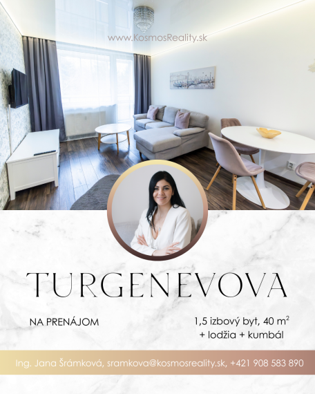 Na prenájom 1,5 izbový byt, Turgenevova, Košice-Juh