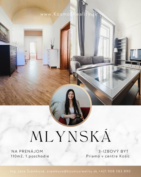 Na prenájom 3-i byt – Mlynská ulica, Košice – Staré Mesto.