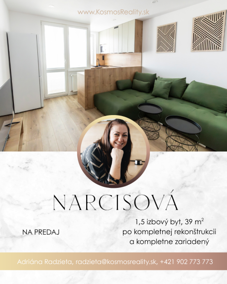 PREDÁM 1,5i byt NARCISOVA ul po komplet rek.