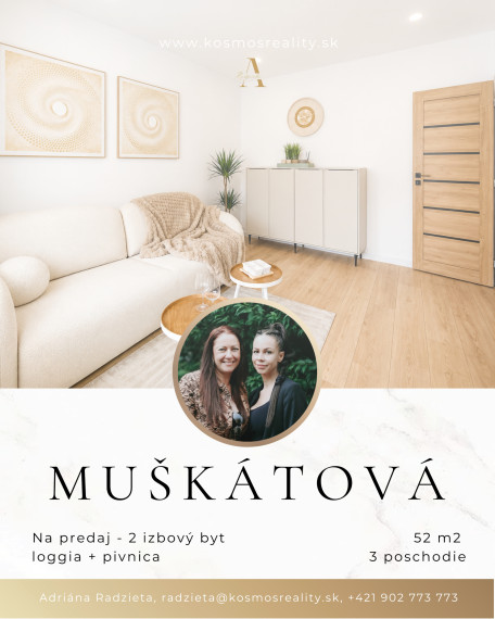 Predaj 2 izbový byt Muškátová Košice Terasa