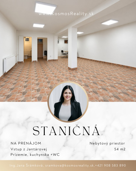 Obchodný priestor/kancelária, 54m2, Staničná, Košice-Juh