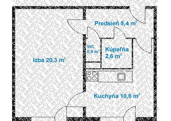 Na predaj 1-izbový byt na ulici Ždiarska, Košice - Nad jazerom
