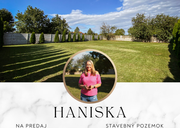Na predaj stavebný pozemok v obci Haniska