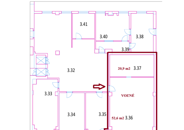 Kancelársky priestor s parkovaním, 73,5m2, Južná Trieda