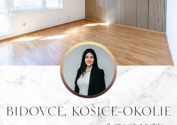 Na predaj 3 izbový byt, 80m2, Bidovce