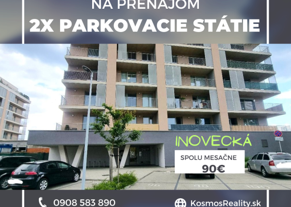 Na prenájom 2x parkovacie státie, Inovecká, Košice-Terasa.